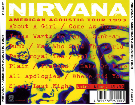 American Acoustic Tour 1993 Back Inlay