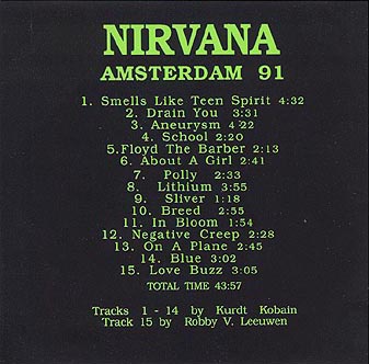 Amsterdam 91Back Of Cover