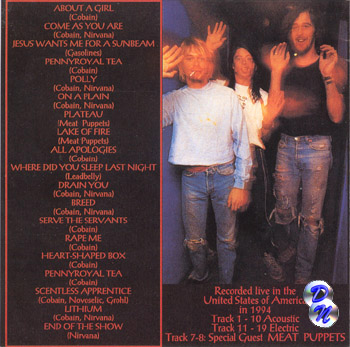 Live 1994Back of Cover