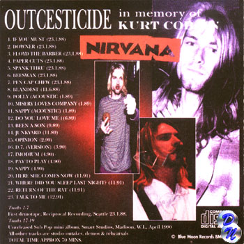 Outcesticide - In Memory of Kurt Cobain
Back of Cover