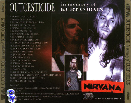 Outcesticide - In Memory of Kurt Cobain   Remastered Edition
Back of Inlay (Clone)
