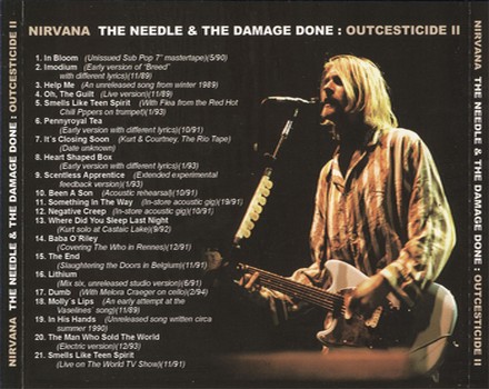 Outcesticide 2 - The Needle And The Damage Done Back of Inlay