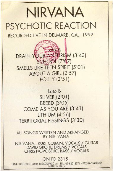 Psychotic Reaction Label (Close Up)