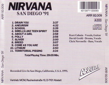 San Diego '91
Back of Inlay