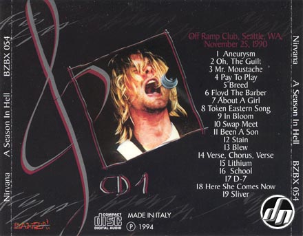 A Season In Hell Part 1 Disc 1
Back of Inlay