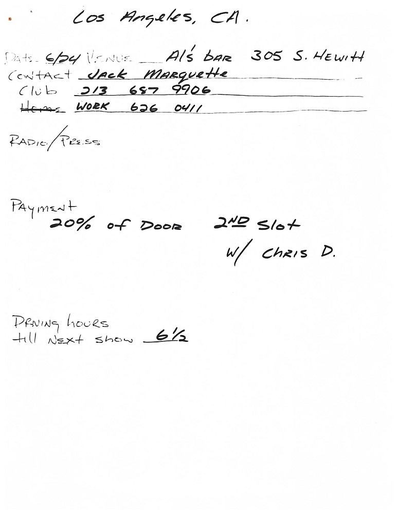 Nirvana's tour itinerary