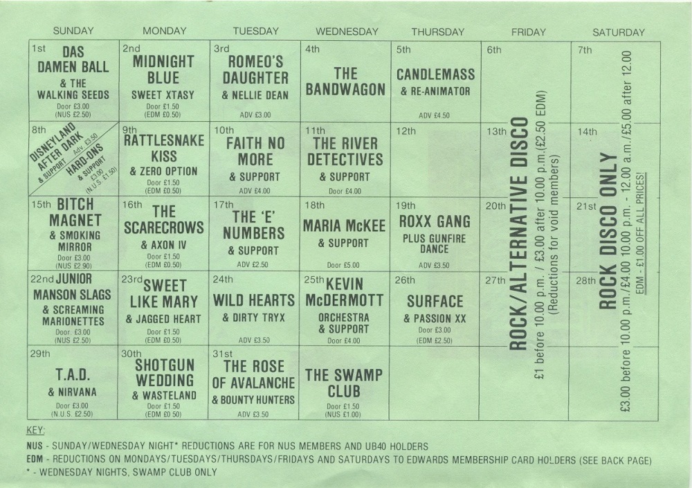 Venue events calendar