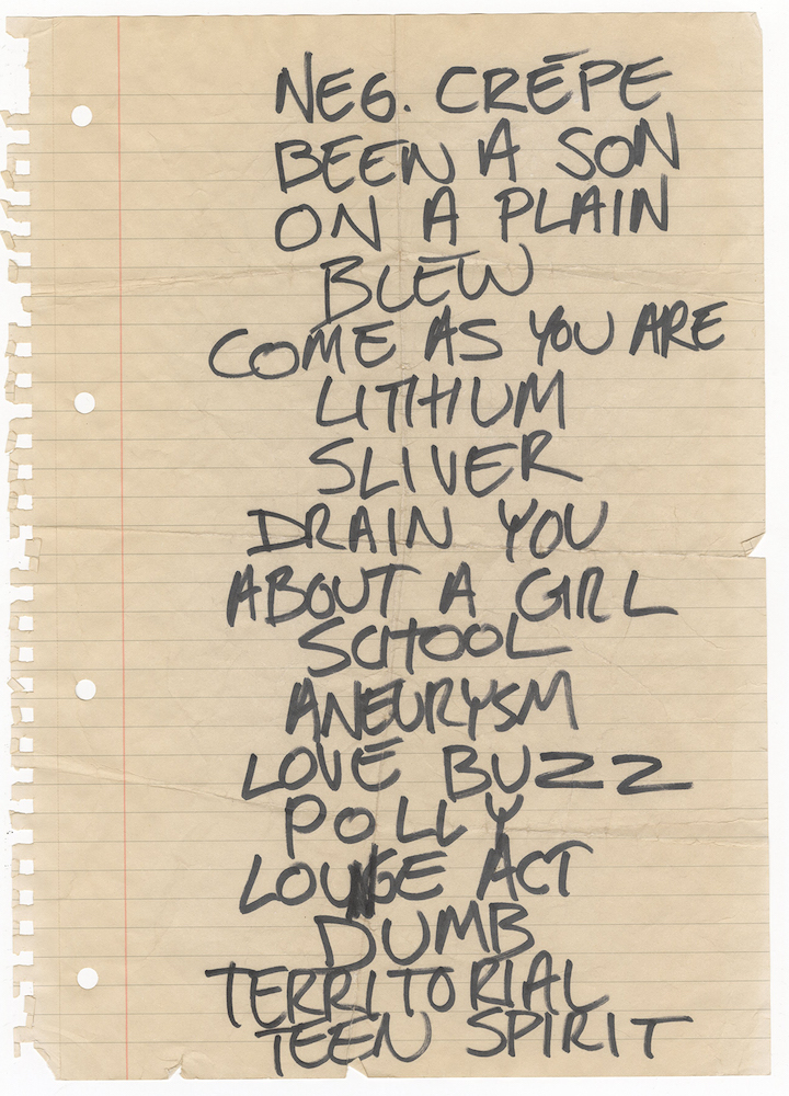 Handwritten Setlist