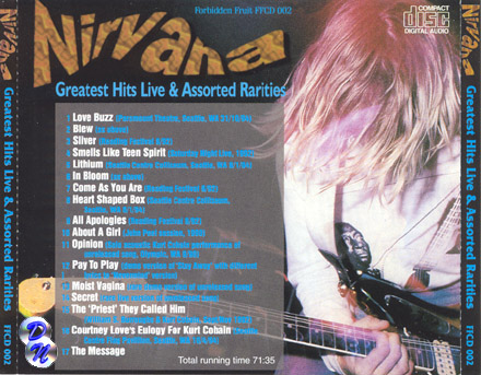 Greatest Hits Live & Assorted RaritiesBack of Inlay