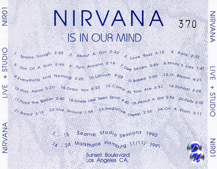 Nirvana Is In Our MindBack of Inlay