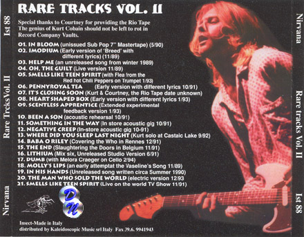 Rare Tracks Vol. IIBack of Inlay