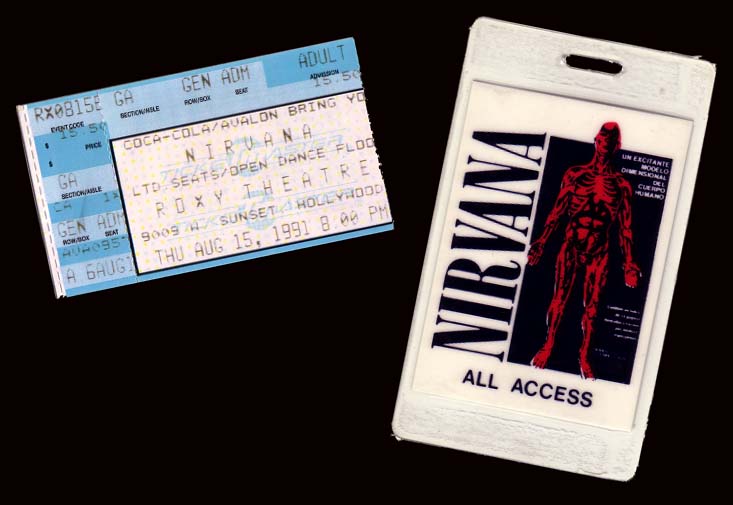 Ticket and backstage pass, courtesy of Kevin Estrada