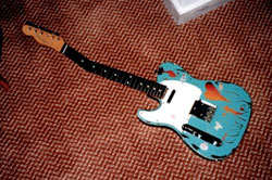 Sunburst/Painted Blue Fender Telecaster, photo courtesy of Earnie Bailey
